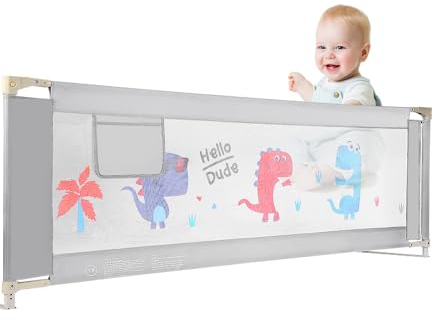 Baby Bettgitter Rausfallschutz Boxspringbett,Bettgitter 180 cm,Luftiges Netz, Kinderbett Kinderbettschutzgitter Rausfallschutz,Klappbarer Bettschutz Für Kinder, Schlafzimmerzubehör für Jungen Mädchen
