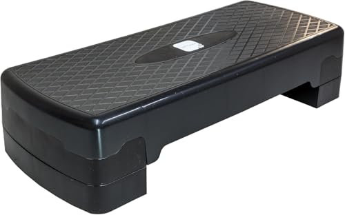 UTTAM Fitness Stepper for Home & Gym, Cardio, Weights, Yoga, Workout – Adjustable 2 Step Level Heights (10,15 cm) – Perfect Equipment Accessory Set for Fitness Routines (BLACK)