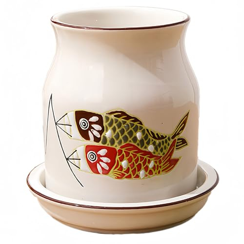 Dowbom Portautensili da cucina per piano di lavoro, organizer per spatole, utensili da cucina in ceramica, portaposate, supporto per bacchette da cucina (A, 10,9 cm)