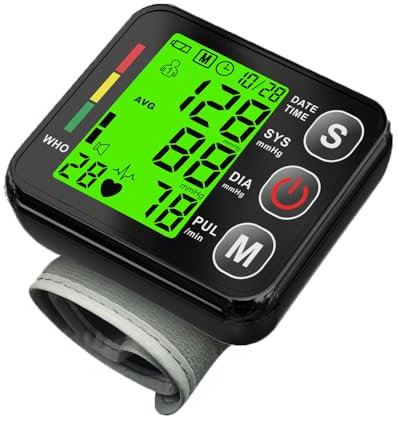FONCBIEN Wrist Blood Pressure Monitor, Digital Blood Pressure Meter Automatic Blood Pressure Monitor Large Display 2 * 99 Memory Accurate Measurement Blood Pressure Device