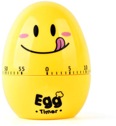 IKOPFLN Temporizador de Huevos 1 Pcs, Temporizador Mecánico, Reloj de Cocina, Temporizador de Cocina, Temporizador de Cuenta Regresiva 60 Minutos - Amarillo
