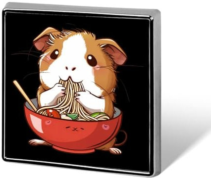 Meerschweinchen-Ramen, japanische Nudeln, quadratisch, Metall-Anstecknadel, individuelle Brosche, Gedenknadeln für Frauen und Männer