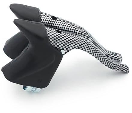 Saluaqui 1 Pair Brake Levers, Hand Brakes, Aluminum Alloy Brake Handle for Most, Road, Mountain (Black White)