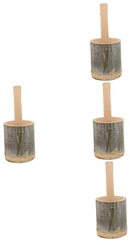 Yardwe 4 Piezas Maceta de bambú Jardin Vertical jardín Vertical Jardinera de Pared para jardín decoração Parede Colgante de Pared decoración Colgante Jardinera de Interior Maceta Colgante