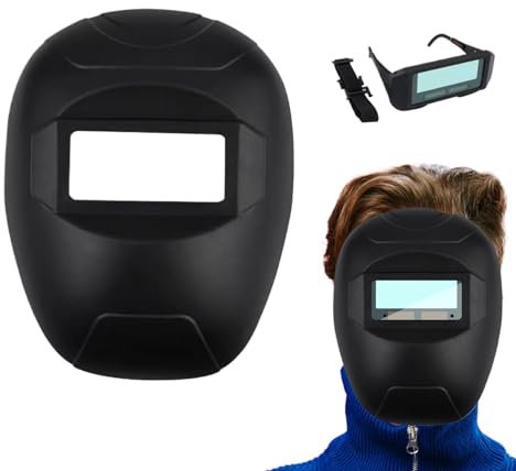 Masque de soudage Complet, Capuche de Soudure - Masque de Soudure Automatique de Gradation - Couleur Vraie, Lunettes Amovibles, équipement de Protection, Chapeau de Travail pour Hommes