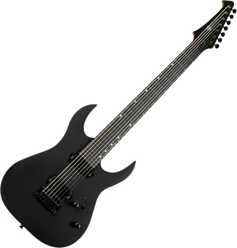 SPIRA Guitars S-407 MBK Satin Black 7-Saiter E-Gitarre