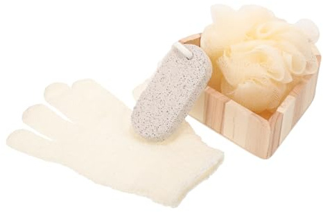 OSOLADY Herzförmiges Badepeeling Satz Reinigungshandschuhe Aus Weichem Material Für Zuhause Und Reisen Sanftes Peeling Hautmassage Hautberuhigung Badezubehör