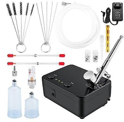 Kit d'aérographe à double Action compresseur de système d'aérographe multifonctionnel pistolet de pulvérisation de 0.3mm for la peinture de gâteau modèle de maquillage des ongles