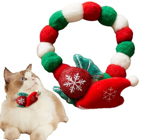Renopfect Söta Katt-halsband - Mjuk Julaccessoar | Halsband för Katt och Valp - För Jul Firande Roligt Beundran Familj Fest Glädje