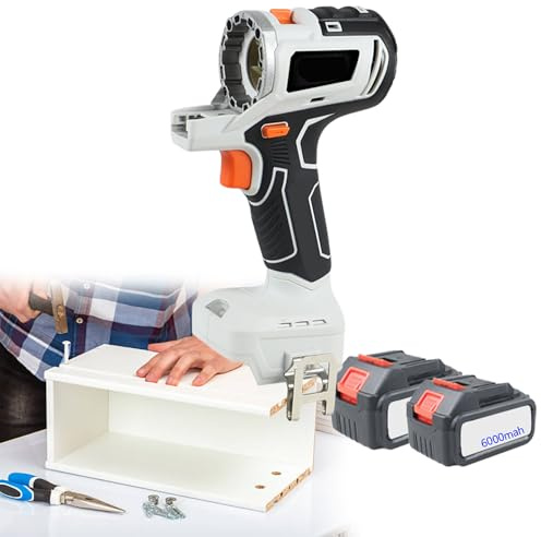 Cordless Power Combo Kit, 10-in-1 Woodworking Tool Set with 2 x 6.0Ah Batteries and Toolbox, Multi-Functional Power Tools for Home and Garden