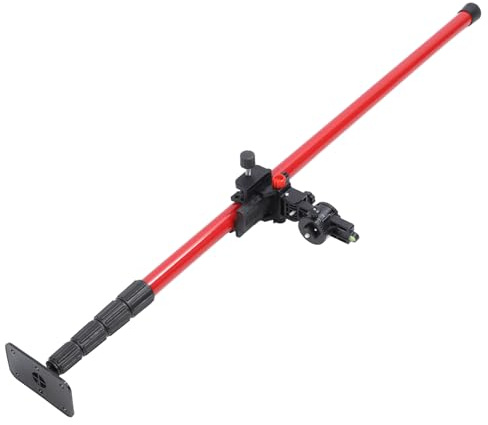 Garosa Adjustable Level Mounting Pole with Fine Adjustment Head, 360° Rotation Telescoping Heavy Duty Rod for Line Lasers, Alloy Steel ABS Construction for Contractors and Surveyors