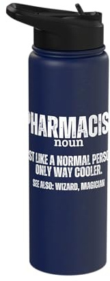 Pharmacist Definition Pharmacy Funny Pharmacist Stainless Steel Insulated Water Bottle