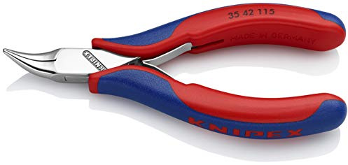 KNIPEX - 35 42 115 Tools - Electronics Pliers, Half Round Tips, 4.5 Degree Angled, Multi-Component (3542115)