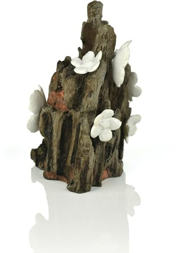 biOrb 46142 Blumen Ornament – naturnaher Baumstamm mit weißen Blüten, Einrichtung von Süßwasseraquarien und Meerwasseraquarien, Aquariumdekoration