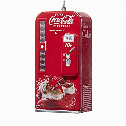 Kurt Adler Vintage Coca Cola Vending Machine with Santa Christmas Tree Ornament Coke New