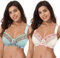 Curve Muse Übergröße Minimizer Bügel-BH mit Stickspitze - 2er Pack-Blauer Dunst, Hell-Pink-95G