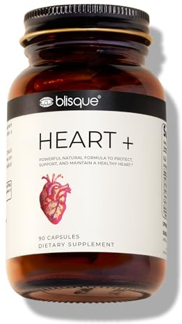 Blisque – Natural Blood Pressure Support Supplement for Heart Health and Circulation | Doctor-Approved | with 200 mg CoQ10, Hawthorn Berry, Beet Root, Turmeric | 90 Capsules