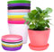 Cisolen 10 Stück Bunte Plastik Blumentöpfe Mini Pflanztöpfe Kunststoff mit Abtropfschalen für Sämlinge Miniaturpflanzen für Garten Büro Balkon Dekoration 10 Farben