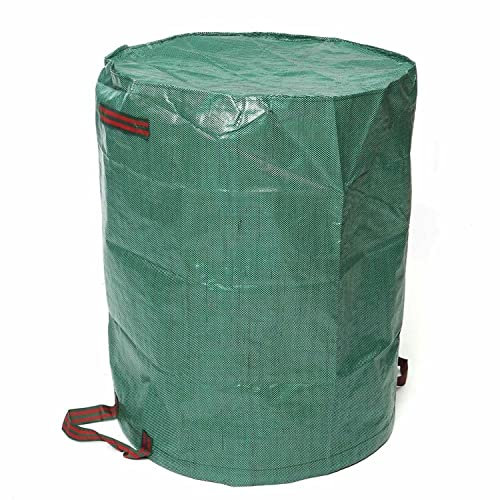 CCLONGTT Gartenabfallsäcke, 120L/272L/300L/400L/500L Hochleistungs-Gartensäcke mit Beschichteten Gartenhandschuhen wasserdichte Wiederverwendbare Rasen-Pool-Blatt-Yard-Abfallsäcke