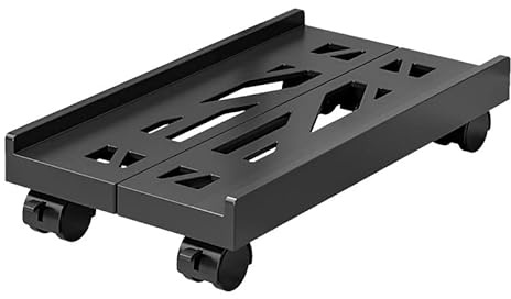 Yuhtech PC Stand Universal Ajustable PC Stand Móvil con 4 Ruedas, Soporte de La CPU para La Torre de Escritorio, PC de Juegos,PC-HALT-BK