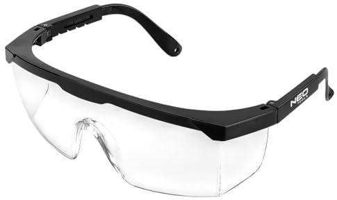 NEO TOOLS Gafas de seguridad – EN166 EN170 EN172 – Gafas de seguridad resistentes a los arañazos con patillas ajustables – Gafas de seguridad – Gafas de seguridad – Gafas de laboratorio – Lentes