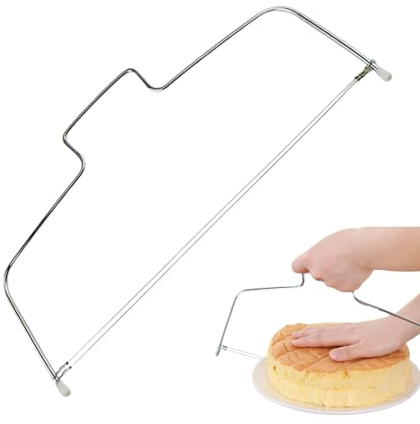 Cake Wire Cutter | Double Wire Cake Leveler Cutter | Baking Tools for Leveling Tops of Layer Cakes, Stratification Auxiliary, Food Saw, Cake Decorating Accessories Fukamou