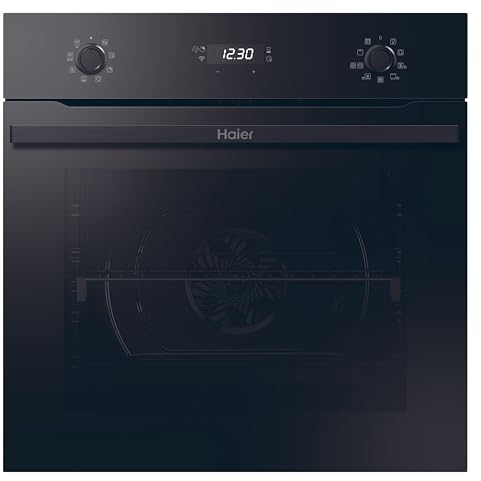 Haier I-Direct Series 2 HWO60SM2E9B - Horno Multifunción, Pirolítico, Hidrólisis, Conectividad WIFI y Bluetooth, Capacidad 70L, Easy Steam, 10 Funciones, Ventilación Radial, Iluminación Lateral, Negro