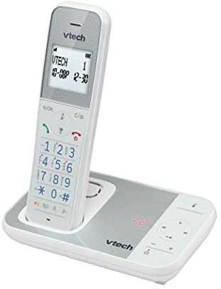 VTech XS1050 Telefono senza fili con segreteria telefonica, DECT senza fili, rilevamento chiamata/funzione chiamata, amplificatore di volume, funzione vivavoce, protezione chiamate