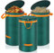 Eurhomewit 120L Sac Déchets Verts Résistant, 3 Sacs Jardinage Avec Couvercle et Poignées, Réutilisables pour Transport, Ramasse Feuilles, Sac Poubelle
