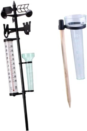 Thermomètre Extérieur Anémomètre Pluviomètre Lot de 2 Sets de Plastique