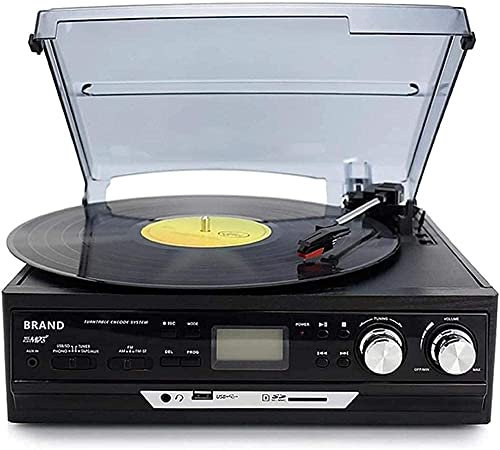 rétro, Gramophone, Platine Vinyle Vintage de Style Classique, avec Lecteur de Cassette Radio AM/FM CD Pla
