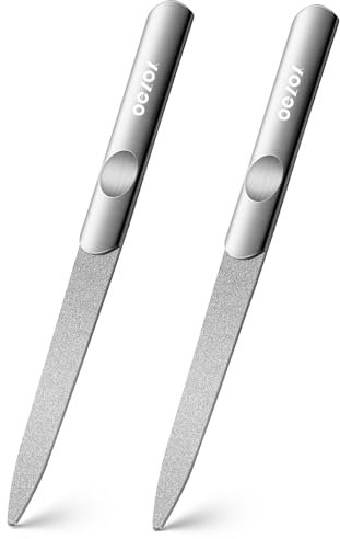 BEZOX Diamond Deb Nagelfeilen-Set – 2 Stück Edelstahl doppelseitige Diamant-Staubbeschichtung – Professionelle Nagelfeilen für Podologie Fußpflege – Nagel-Styling-Werkzeuge für Zuhause
