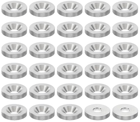 PATIKIL Rondella Svasata di Finitura M6, 30pz 20mm Dia. 4mm Altezza Solido in Acciaio Inossidabile 304 Rondella a Tazza CNC Testa Vite Piana Guarnizione per Costruzioni