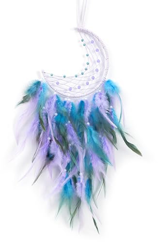 Dream Catcher Luna Dream Catcher Bohemien Fatto Piuma Dream Catcher fatto a mano per la casa ufficio muro appeso porta decorazione regalo di compleanno