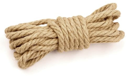 Zommke - Cuerda de yute de 10 m, cuerda de cáñamo, cuerda de yute marrón, cuerda para jardín, manualidades, embalaje y decoración (8 mm)