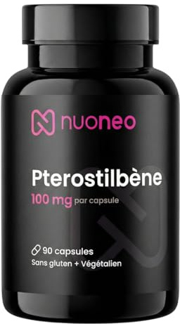 Pterostilbeno, 90 cápsulas de 100 mg, alta dosis, activador de sirtuinas y protección celular, 100 mg de trans-pterostilbene por cápsula, alta biodisponibilidad, suministro para 90 días