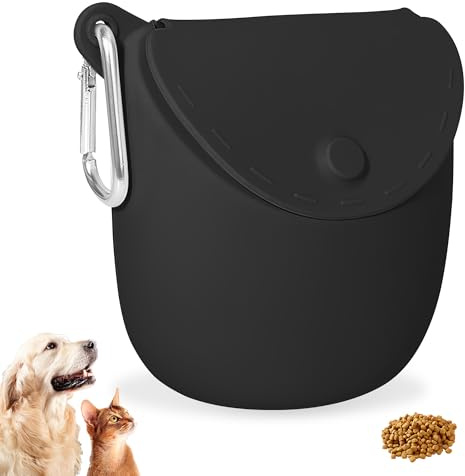 Zssxysm Custodia in Silicone per Cani con Clicker, Sacchetto di Cibo per Cani Piccola con Clip in Vita, Marsupio Trainer Cane Taglia Piccola, Porta Biscotti Accessori Cane Contenitore Crocchette