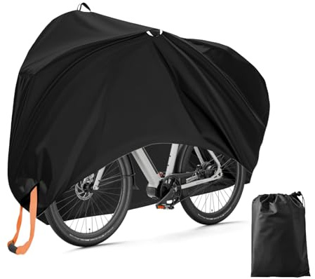 Bike Cover for 1-2 Bikes, Waterproof Bike Covers for Outside Storage, 210T Oxford Bicycle Cover with Lock Holes, Reflective Handles & Windproof Buckle, UV Protection Cycle Cover for Mountain/Road Bike