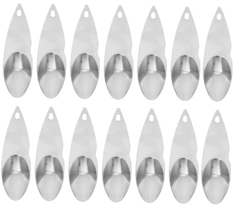 Gatuida Cucharas Cortadoras De Kiwi Dentadas De Metal 14 Piezas Herramienta Para Extraer Pulpa De Fruta Resistente y Compacta Uso Doméstico Cocina