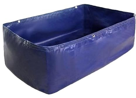 Zusammenklappbarer Fischteich – vielseitiger Kulturpool aus Segeltuch mit Ablassventil for den Außenbereich, Gartenarbeit und Notwasserversorgung(2x1x0.5m)