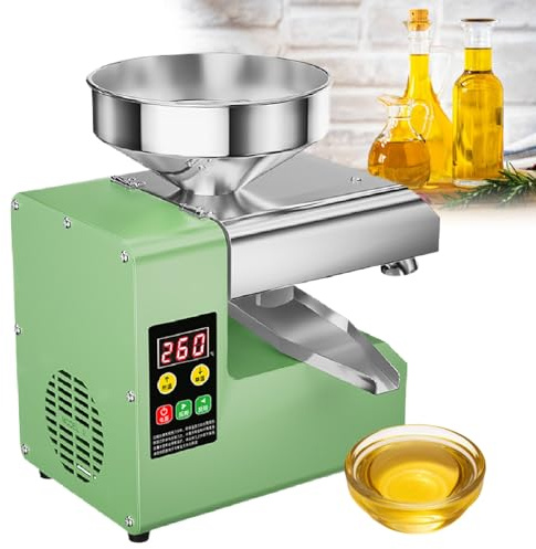 Kommersiell automatisk oljepress maskin industriell oljepressningsmaskin nötter frön oljepresser pressmaskin kall varm press, rostfritt stål/sidooljeutlopp/temperaturintervall: 40 ℃ - 300 ℃