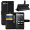 HualuBro BlackBerry KEY2 Hülle, Premium PU Leder Leather Wallet HandyHülle Tasche Schutzhülle Flip Case Cover mit Karten Slot für BlackBerry Key 2 Smartphone (Schwarz)