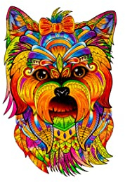 WOODVIO – träpussel för vuxna och barn – Yorkie, djurformat fantasipussel, 172 unika formade bitar, storlek King (46 x 31 cm)