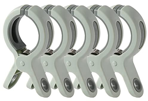 Clothes Pins Heavy Duty - 5 Pack Large Quilt Drying Clips for Bed Sheet Holder Beach Towel Clips for Beach Chair Windproof Strong Plastic Clothespins Pegs Air-Drying Clothing Pin Set