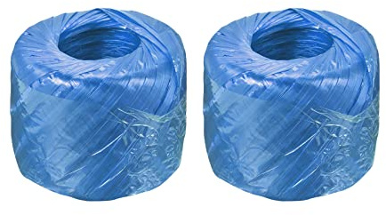 sourcing map Lot de 2 ficelles en plastique et polyester nylon pour emballage de jardinage, travaux manuels, longueur totale de 300 m, bleu