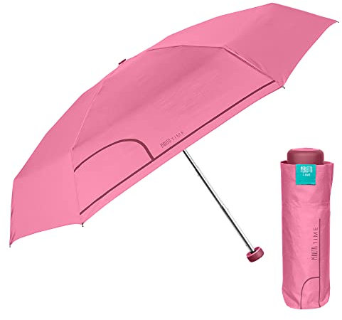 PERLETTI Ombrello Donna Ultra Compatto con Fantasia Militare - Ombrellino Portatile Leggero con Apertura Manuale Resistente - Ombrello Pieghevole Antivento Tondo - Diametro 90 cm (Rosa Glory)