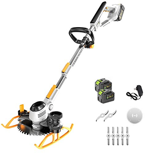 FURLOU Cortacésped Giratorio eléctrico Plegable, cortacésped inalámbrico 3 en 1, cortacésped Manual eléctrico, cortacésped inalámbrico con batería de Litio, para reparación y Mantenimiento de césped