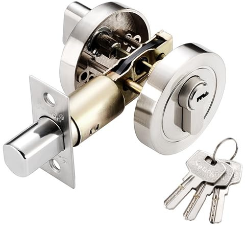 Door Lock with Key, Zinc Alloy Bedroom Door Lock, Security Bathroom Lock, Door Bolts for Internal Doors, Passage Door
