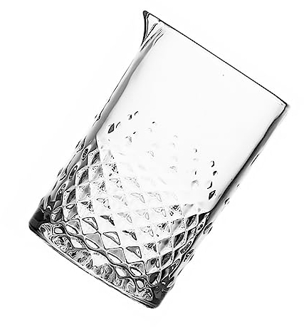 MAGICLULU Crystal Cocktail Mixing Glass 700ml Thick Bottom Carved Bar Stirring Glass Professional Japanese Style for Home Bartending