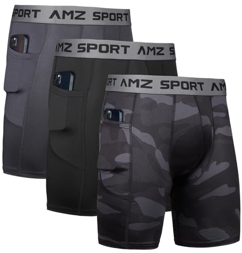 AMZSPORT Herr kompressionsshorts sportshorts som andas, korta byxor, löparbyxor, fitness, sportunderkläder, funktionella underkläder, Kamouflage 114036, XXL